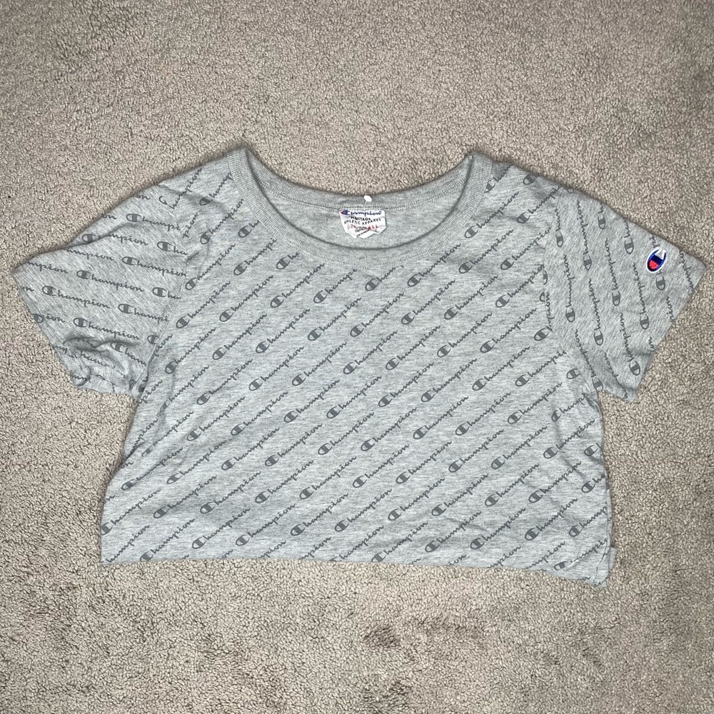 Champion logo crop top